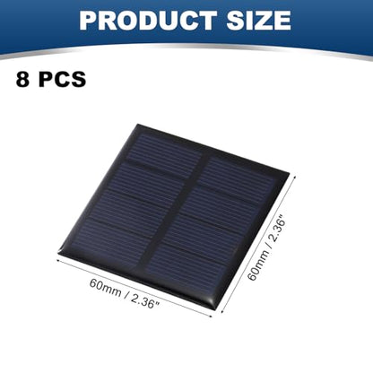 MECCANIXITY 8Pcs 2V 0.32W 160mA Mini Solar Panels, Small Solar Photovoltaic Power Cells Charge DIY Electric Toy Materials Kits - style: 2V 0.32W 0.16A