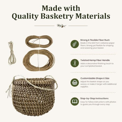 Traditional Craft Kits Twined Basket Weaving Kit, Gathering Style