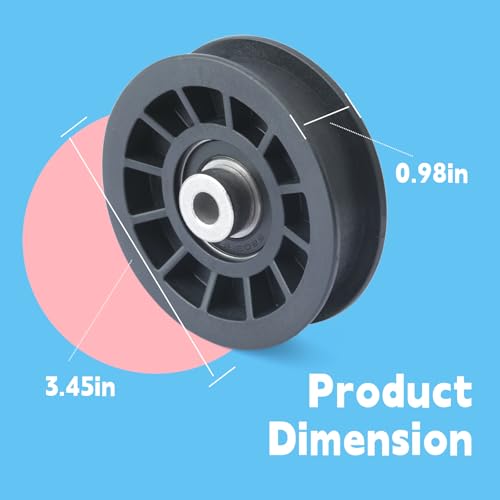 539110311 & 539110411 Drive Idler Pulley and Belt Kit Replacement for Husqvarna Z254F Lawn Mower, Replace 607163 14259 12400