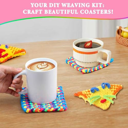 HOMY MART Weaving Loom Kit Toys for Kids and Adults, Potholder Loops Crafts for Girls Ages 6 7 8 9 10 11 12, 7" Pot Holder Loom Knitting Kits and Gifts for Kids and Beginners, 280 Craft Loops
