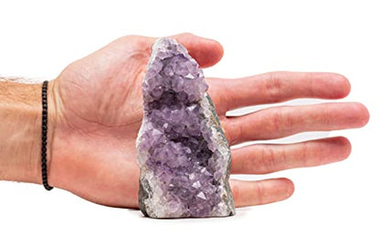 0.5 to 1 Lb Amethyst Crystal Geode From Uruguay – 2.5" to 4" Height, Natural Large Amethyst Cluster Rock – Crystals and Healing Stones - style: 0.5 lb to 1 lb