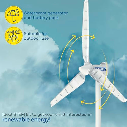 Thames & Kosmos Wind Power V4.0 STEM Experiment Kit | Build a 3ft Wind Turbine to Generate Electricity | Learn About Renewable Energy & Power a Small Model Car | Weatherproof for Outdoor Use