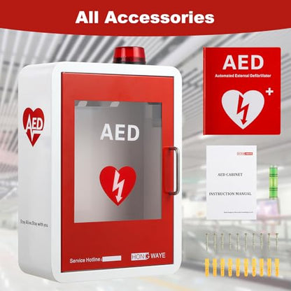 AED Cabinet Wall Mount Magnetic Door with AED Sign Included