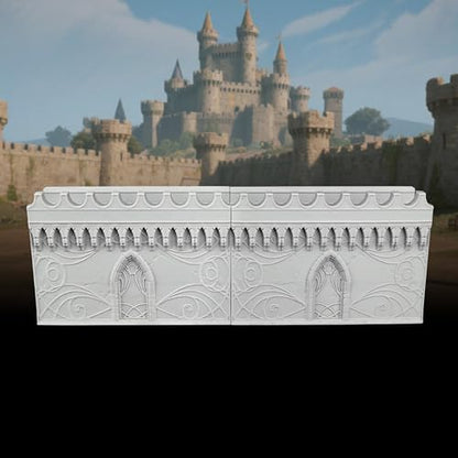 AUSPDICE DND Terrain 25mm Unpainted Medieval City Walls, TTRPG Buildings - color: Af1104 F City Walls 2