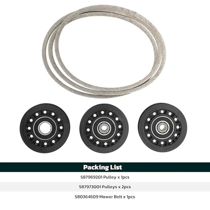 Idler Pulley Belt Repair Kit Replaces 587973001 587969201 580364609, fits for Husqvarna LC221A LC221AH Walk-Behind Lawn Mowers, for Husqvarna 22" AWD HU675AWD HU725AWD Mowers