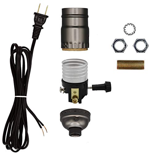 Creative Hobbies Make a Lamp or Repair Kit - All Essential Hardware, 3 Way Socket, and Matching Electric Cord (Black) - color: Black