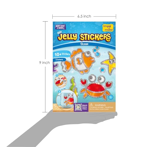 Imagimake DIY Jelly Stickers - Ocean, 10 Stickers, Low-Mess Art Kit - style: Ocean