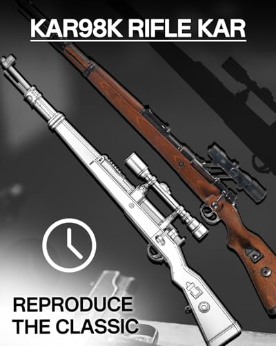 Piececool 3D Metal Puzzles for Adults, Kar98K Rifle Gun Model Building Kits Brain Teaser DIY 3D Metal Puzzles for Teens for Christmas Birthday New Year - color: Kar98k