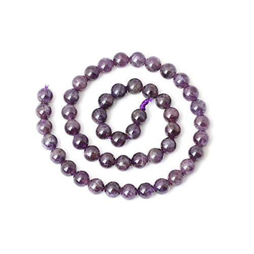 45PCS 8mm Natural Amethyst Gemstone Round Loose Beads Crystal Energy Stone Healing Power for Jewelry Making 1 Strand 15" - color: amethyst, size: 8mm