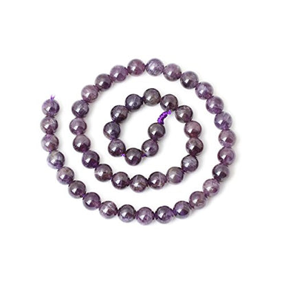 45PCS 8mm Natural Amethyst Gemstone Round Loose Beads Crystal Energy Stone Healing Power for Jewelry Making 1 Strand 15" - color: amethyst, size: 8mm