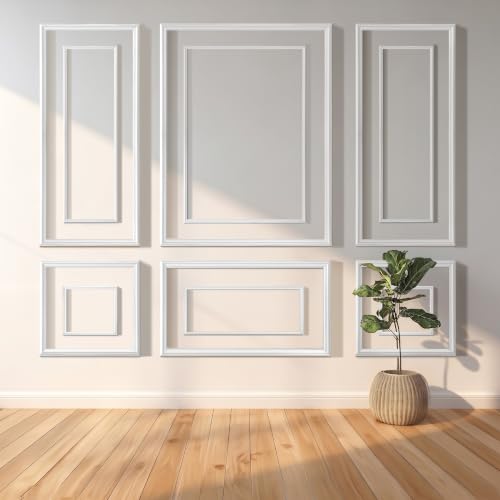 RELIANCER Bilinear Frame Peel and Stick Molding Trim Kit for Wall and Door - color: Bilinear 54.4 x 24in+54.4 x 48in