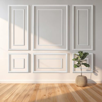 RELIANCER Bilinear Frame Peel and Stick Molding Trim Kit for Wall and Door - color: Bilinear 54.4 x 24in+54.4 x 48in