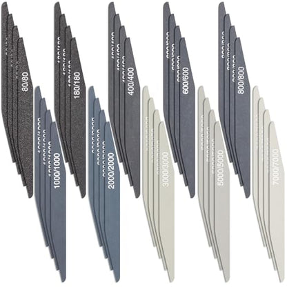 Honoson 40 Pcs Sanding Sticks Sandpaper for Modeling, Double Angle Shape - style: Double Angle Shape