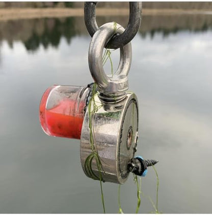 MUTUACTOR Double-Sided Fishing Magnet Kit,Combined 760lbs Fishing Magnets Heavy Duty,Φ2.36''Permanent Neodymium Rare Earth Magnet with 65Ft Salvage Rope Sturdy Gloves Bag for Recovery Treasures - style: 760lb Magnet(Double Sided)--Φ 2.36"