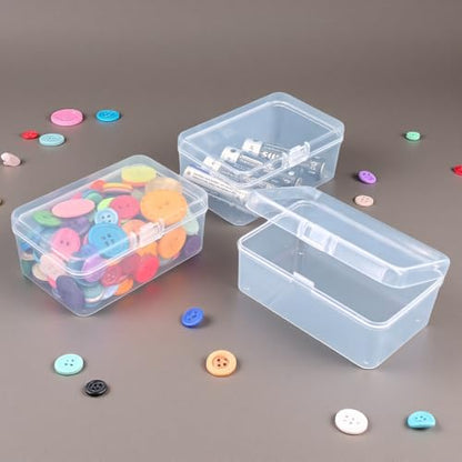 20 Pack Rectangular Mini Clear Plastic Storage Containers - size: 3.35 x 2.17 x 1.38 inch