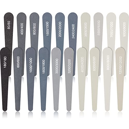 Honoson 20 Pcs Sanding Sticks Model, Low and High Grits, Water Drop Style - style: Water Drop Style