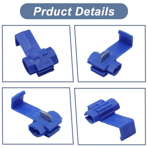 60 Pcs Quick Splice Wire Connector, 18-14 AWG, Blue - size: 18-14 AWG