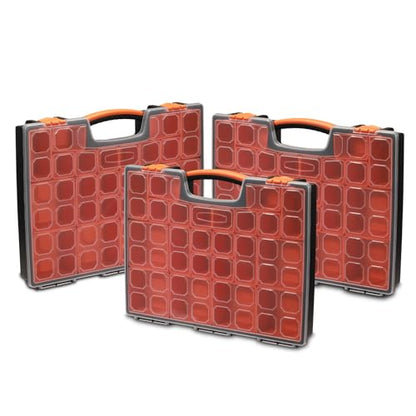EMENTOL 3PCS Multi-Purpose Portable Organizer Box Set with 72-Removable Compartments, 3 Pieces Professional Boxes with Dimension 16.2"L*13"W*2.3"H - size: 3 PCS