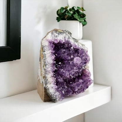 4 to 5 Lb Amethyst Crystal Geode From Uruguay – 4.5" to 9" Height, Natural Large Amethyst Cluster Rock – Crystals and Healing Stones - style: 4 lb to 5 lb