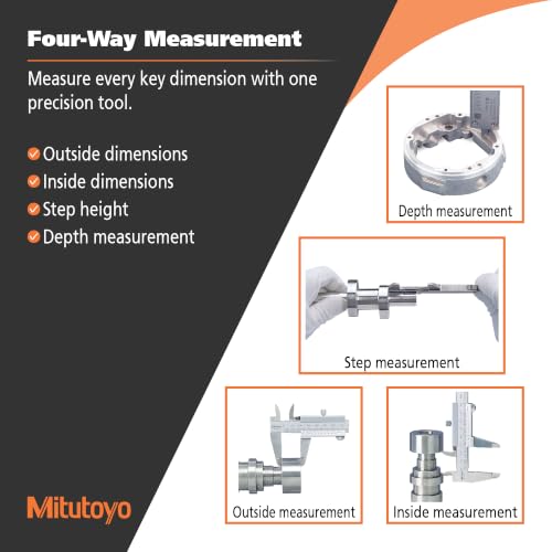 Mitutoyo 530-119 Vernier Caliper, Stainless Steel, Inch/Metric, 0-12" Range, +/-0.0015" Accuracy, 0.001" Resolution