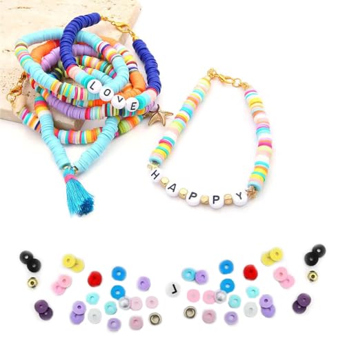 Pink Clay Beads for Bracelets Jewelry Making - color: Pink Clay Beads