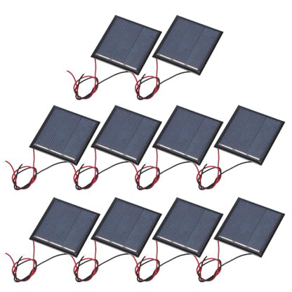 MECCANIXITY 10Pcs 1.5V 0.225W 150mA Mini Solar Panels, Small Polycrystalline Solar Cell Panel with Cable for DIY Electric Toy Materials Kits Charger - style: 1.5V 0.225W 150mA