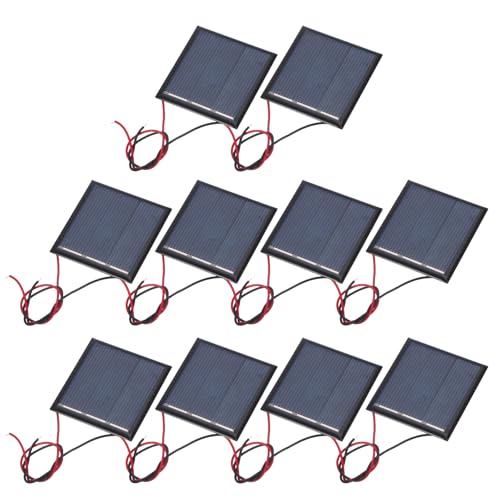 MECCANIXITY 10Pcs 1.5V 0.225W 150mA Mini Solar Panels, Small Polycrystalline Solar Cell Panel with Cable for DIY Electric Toy Materials Kits Charger - style: 1.5V 0.225W 150mA