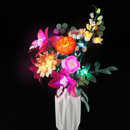YEABRICKS LED Light for 10342 The Botanical Collection Pretty Pink Flower Bouquet Building Blocks Model (Building Set NOT Included) - style: Only Light Pretty Pink Flower Bouquet