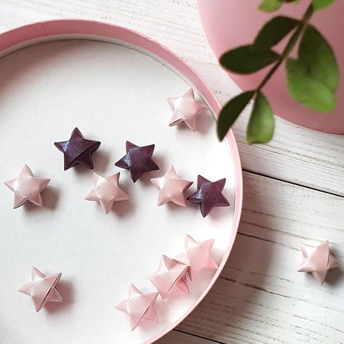 MECCANIXITY 300 Pcs Paper Stars Pre-made Origami Lucky Wishing Star for Best Wish Christmas Party Wedding Valentine's Day Girl Friends Gift(Dark Brown) - color: Dark Brown