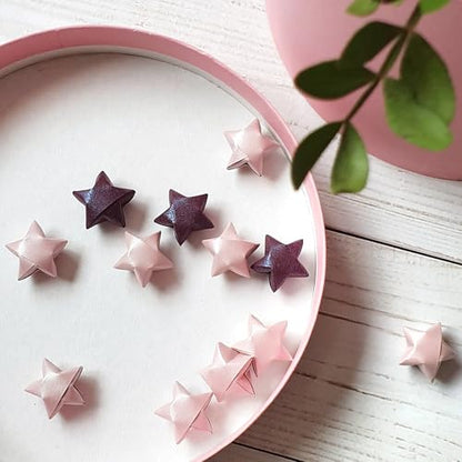 MECCANIXITY 300 Pcs Paper Stars Pre-made Origami Lucky Wishing Star for Best Wish Christmas Party Wedding Valentine's Day Girl Friends Gift(Dark Brown) - color: Dark Brown