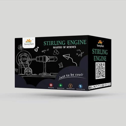 Sunnytech Hot Air Stirling Engine Motor Model Educational Toy Electricity Generator Colorful LED SC (SC004) - style: SC004