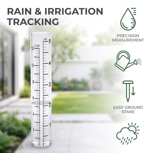 14cm Total Length Clear Rain Gauge Rain Gauge Measures Sprinkler for Yard Garden Outdoor Home Rain Gauges Accessories Drip Irrigation Kit with Timer for Raised Bed Gardening Rain Gauges Outdoor Décor
