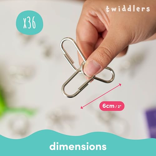 THE TWIDDLERS 36 Metal Brain Teaser Puzzles for Kids & Adults with Solving Guide (4 Levels) Disentanglement Mind Teaser Puzzles - Party Favor, Educational Gift
