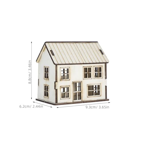 OSALADI DIY Mini House Kit Unfinished Wooden House Model Building Kit Small Wood for Painting Assembly Christmas Village Accessories Holiday Scene Dollhouse Decor