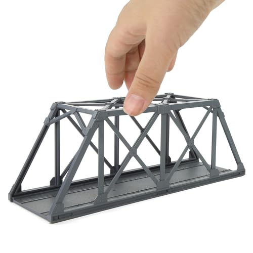 HO Scale 1:87 Model Truss Bridge Kit for Model Track Model Trains QLF46 (Dark Gray) - color: Dark Gray