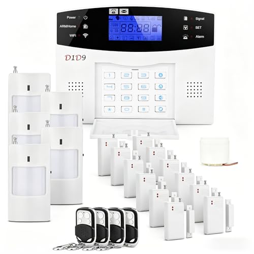 24pcs Wireless DIY Home Burglar Alarm System, 4G WiFi GSM, No Monthly Fee,Home Security with App Alert