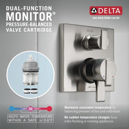 Delta Trinsic Dual-Function Shower Handle Valve Trim Kit with 6-Setting Integrated Diverter, Polished Nickel 6-Way Shower Diverter Valve Trim Kit, Polished Nickel T27959-PN (Valve Not Included) - color: Polished Nickel
