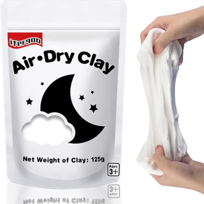 ifergoo 125g White Air Dry Clay, 4.41 oz Foam Magic Modeling Clay for Kids - color: White