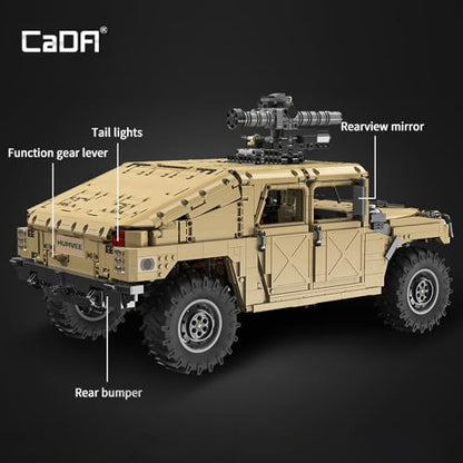 CaDA C61036W HUUMVEE Vehicle Building Block Set, Master 1:8 3935PCS RC Climbing Car Building Block Kit with Power Function,Off-Road Car Model for Adults Collectors
