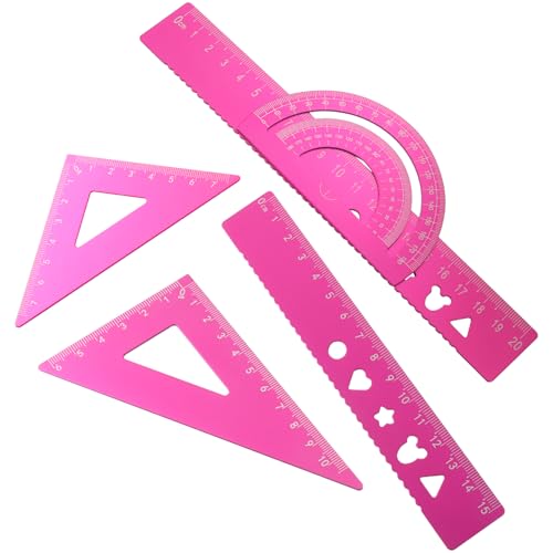 5-Piece Metal Geometry Set, Pink - color: Pink