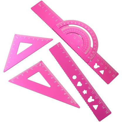 5-Piece Metal Geometry Set, Pink - color: Pink
