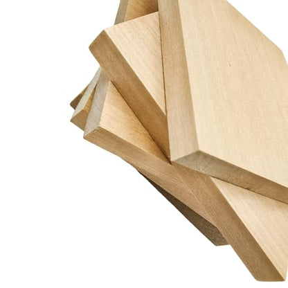 5PCS Unfinished Basswood Blocks for Crafts, Wood Craft Panels for Art, Engraving, Painting, DIY Projects, Chip Carving, Fretwork (3.93 x 3.93 x 0.39 in) - size: 3.93 x 3.93 x 0.39 in