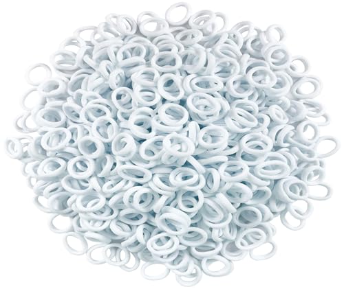 500 Pcs White Cloth Loom Bands Refill, Elastic Fabric Loom Loops - color: White