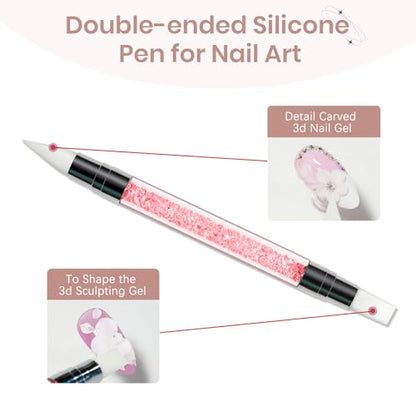 3D Sculpting Gel for Nail Art, White Non-Sticky Solid Molding Nails - color: Snow White