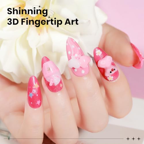 Sculpting Gel for Nail Art, 2PCS Non-Sticky 3D Gel Molding Nails - color: Clear&Pink