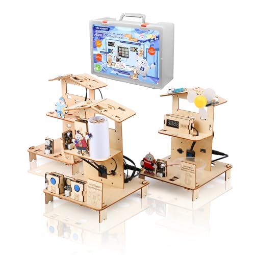 ACEBOTT 3-in-1 ESP32 STEM Smart Home and School Education Kit Compatible with Arduino, STEM Robotics Science Kits for Students Age 12+, Engineering Projects STEAM Activities Gifts 12-16 Year Old - color: 3-in-1 Esp32 Stem Education Kit