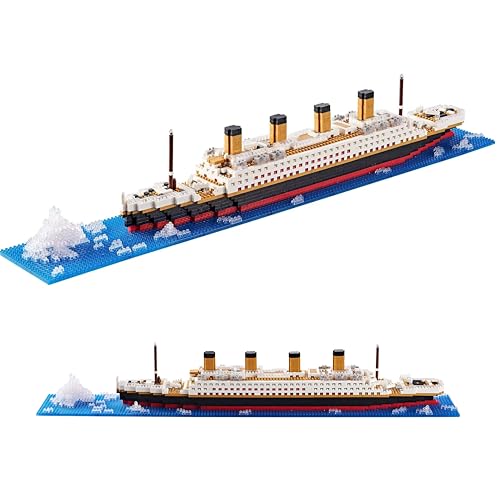 JXRLMB Titanic Ship Model Building Block Set for Adults Cruise Ship MIicro Blocks DIY Educational Toys for Kids Ages of 14+ 1872 Pieces - color: Titanic