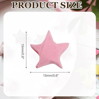 MECCANIXITY 300 Pcs Paper Stars Pre-made Origami Lucky Wishing Star for Best Wish Christmas Party Wedding Valentine's Day Girl Friends Gift(Pink) - color: Pink