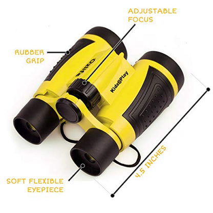 Adventure Kidz - Outdoor Exploration Kit, Binoculars with Case, Flashlight, Compass, Whistle, Magnifying Glass, Backpack, Bundle (14 Items)
