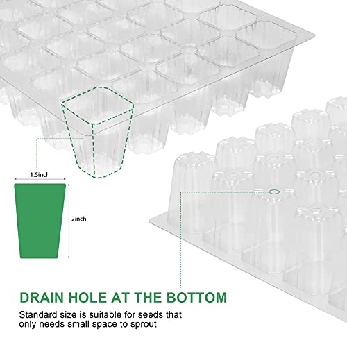 MIXC 10Pack Seed Starter Tray, 400Cell Mini Propagator Greenhouse Grow Kit - color: Green, size: 40-Cell 10-Pack